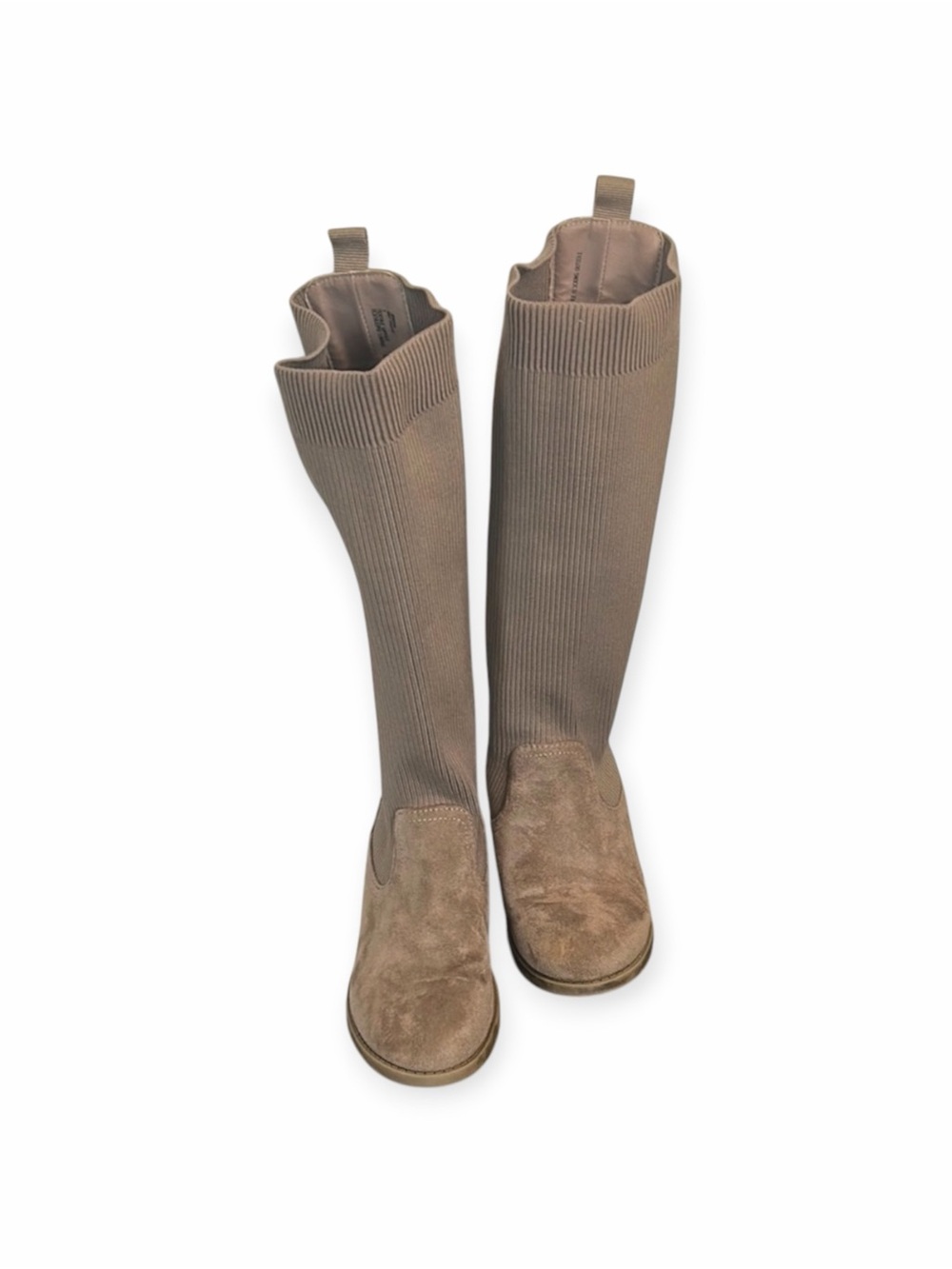 Steve Madden Girls Tan Knee-High Boots with Suede Accents size 1